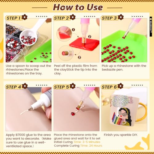 BELLEBOOST 36,000PCS 3mm Rhinestones Bedazzling Craft Kit with Adhesive & Tools