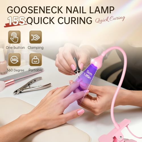 LED Gooseneck Nail Lamp | 3W Quick Cure Gel Polish Light