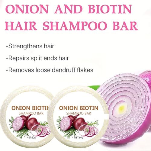 Onion Biotin Shampoo Bar for Hair Growth & Loss (2-Pack)