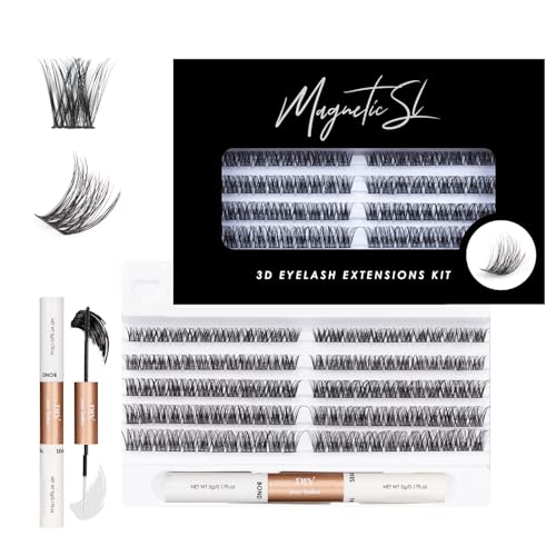 Lash Clusters 280pcs 60D 80D DIY Thick Eyelash Extension D Curl 10-16mm Length Mixed Individual Lashes Volume Wispy Cluster Lashes Faux Mink Lashes Cluster Extension（60D+80D-0.07D）