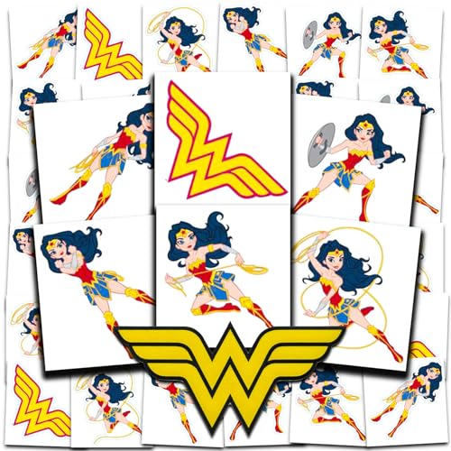 Wonder Woman Temporary Tattoos, 72-Pc Bundle for Kids