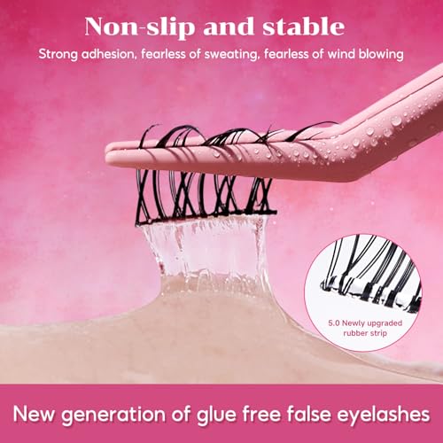 Glue-Free Cluster Eyelashes - 12MM Natural Wispy Lashes