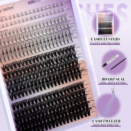 DIY Lash Extension Kit with Bond & Seal - 12-18mm Clusters