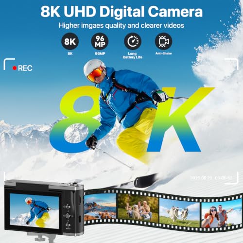 AUREAPIX 96MP 8K Digital Camera with WiFi & 20X Zoom
