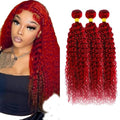 Fire Red Water Wave Human Hair Bundles - 3x 150g Brazilian Virgin Hair