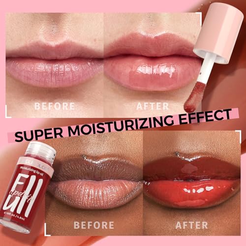 Anglicolor Lip Glow Oil - Hydrating Tinted Lip Gloss, 2PC Set