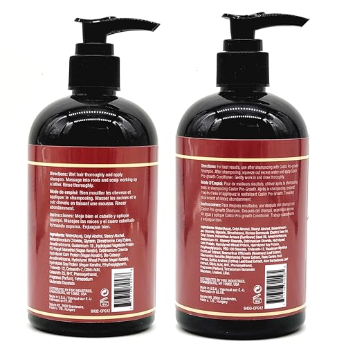 Difeel 3-PC Castor Pro-Growth Hair Growth: Cleansing & Treatment Set - Includes 12 oz Shampoo, 12oz Conditioner, & 2.5oz Root Stimulator