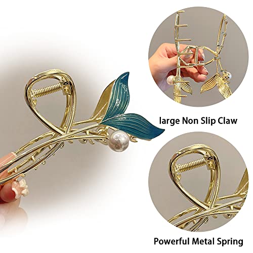 6Pcs Women's Large Non-Slip Strong Metal Hair Clips: Butterfly, Flower, Mermaid Sparkly Jaw Claws for Thick Hair