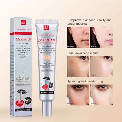 Color Correcting CC Cream with SPF 25, Coverage Lightweight Foundation, Hydrating Serum, Even Skin Tone Makeup and Skin Care, Boost Radiance, Refine Skin Texture, Avoid Sun Damage (LightLight, 1PCS)