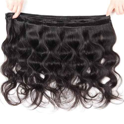 Body Wave Human Hair Bundles Brazilian Virgin Body Wave Bundles Unprocessed Weave Human Hair 3 Bundles Natural Black Color Hair Extensions for Black Women