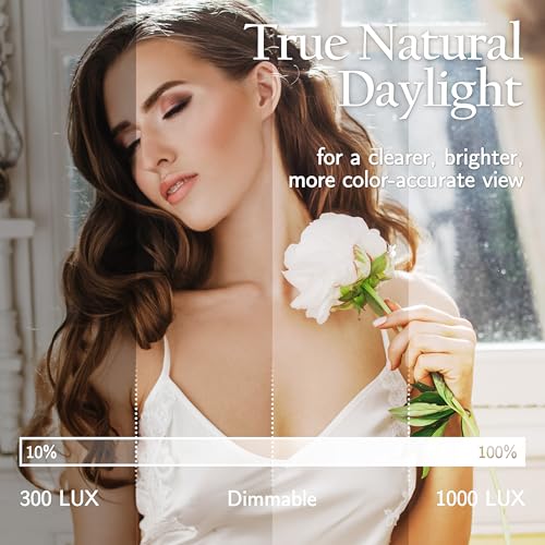 ROLOVE 16x12 Inch Vanity Mirror with Lights, Lighted Makeup Mirror with 10X Magnification, Smart Touch 3 Colors Dimmable, Dresser Mount, Bathroom (White)