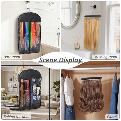 Extra-Wide Hair Extension Holder Set, 3 PCS with Dustproof Bags