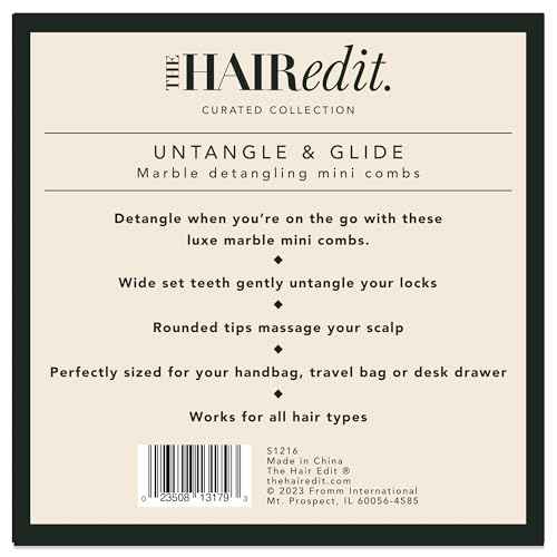 The Hair Edit Mini Untangle & Glide Wide-Tooth Combs Set for Women, Detangling Comb for All Hair Types, Scalp Massage, Travel