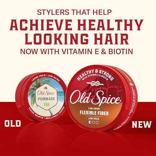 Old Spice Flexible Fiber for Men, Healthy & Strong with Vitamin E & Biotin, Men's Hair Styling Fiber, Low Hold, Low Shine, 2.22 oz
