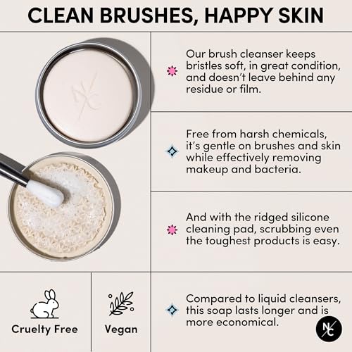 Makeup Brush Cleaner Soap with Silicone Scrubber Pad
