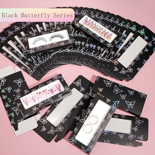 74-Piece Press On Nail Packaging Box Set with Tape & Stickers