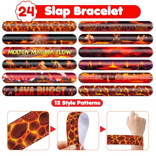 Volcano Party Favors Set - 48PCS Slap Bracelets & Tattoos