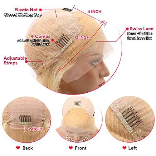 613 Lace Front Wig Human Hair 30inch 13x4 Blonde 100% Wig Human Hair Blonde Lace Front Wigs Human Hair 180% Density Premium 613 HD Lace Frontal Wig Pre Plucked