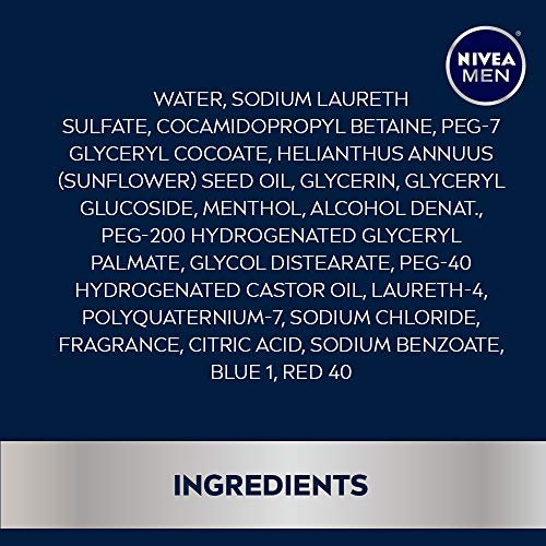 NIVEA Men Body Wash, Cool Icy Menthol, 16.9 Fl Oz (Pack of 1)