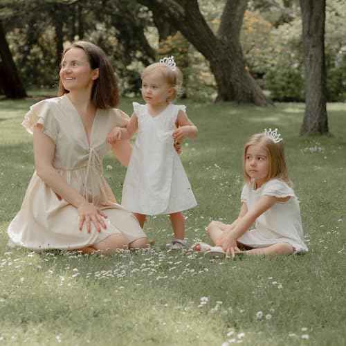 4pcs Crown with Blingbling Crown Hair Clip, 01-Silver