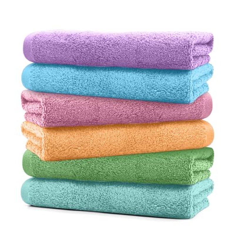 12 x 12 Inches Assorted Color (Light) Wash Cloths Bulk, 48 Pack Face Cloths, Hand Towels for Bathroom, Cotton Washcloths Set, Soft Cleaning Rags for Bath, Body, Spa, Gym, Kitchen, Dish