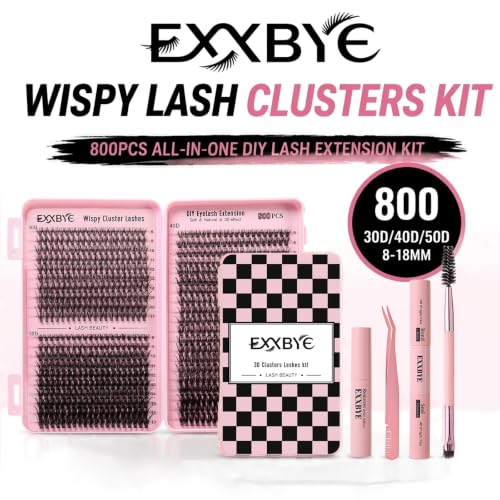 Wispy Lash Clusters Kit 800pcs - 30D 40D 50D - 8-18mm DIY Extensions