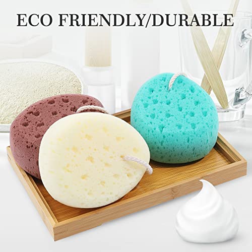 Bath Sponge Loofah 3-Pack - Large Exfoliating Body Scrubber