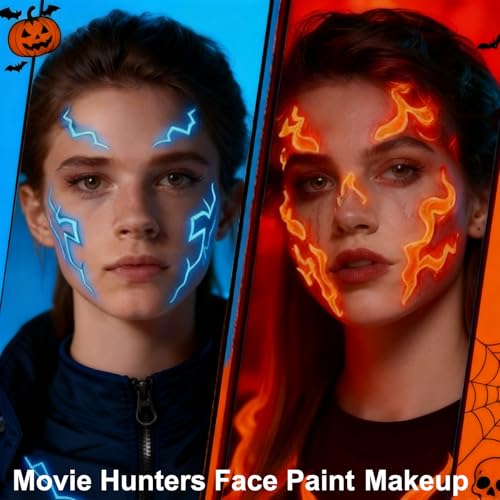 MEICOLY UV Neon Face Paint - 8 Glow Colors, Water-Based