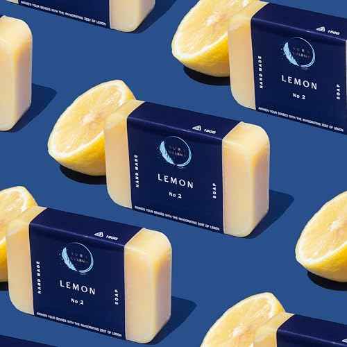 Mens Bar Soap Pack of 4 - Sandalwood, Lemon, Activated Carbon & Chamomile Scented Natural Soap for Men - 5.3oz Bar - Exfoliating Soaps for Men Body, Hand, Face - Male Soaps Gift Set