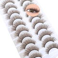 Brown Lashes Natural Look Strip Brown Eyelashes 10 Pairs MUQIU37 False Eyelashes 3D Mink Dramatic Volume Cross Fake Lashes Makeup Tools Eyelash Extension (MQ617)