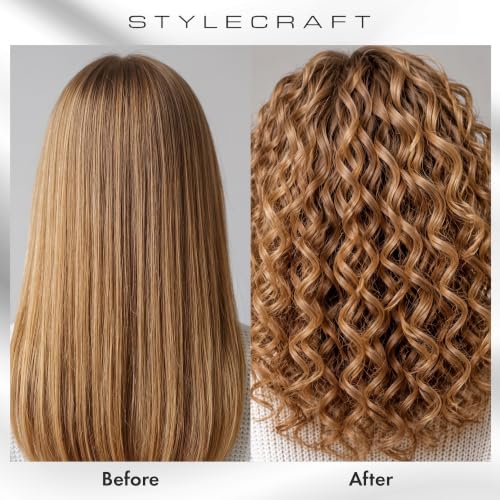 StyleCraft Stay-Temp Black Gold Professional Curling Iron with Thumb