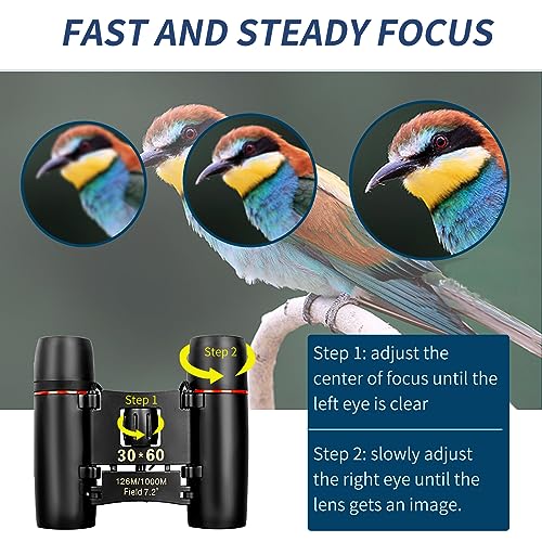 Compact HD Mini Binoculars for Adults & Kids - 12x Magnification
