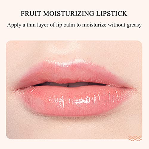 4Pcs Fruit Lip Balm Set - Natural Organic Lipsticks, Long Lasting Nutritious Moisturizer, Citrus, Peach, Strawberry, Cantaloupe Flavors
