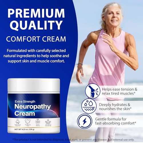 ISUNRISE Neuropathy Relief Cream - Fast Absorbing, Non-Greasy Gel for Feet, Hands, Legs - 4.23 oz