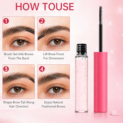 Clear Eyebrow Gel Waterproof Long-Lasting Precision Brush