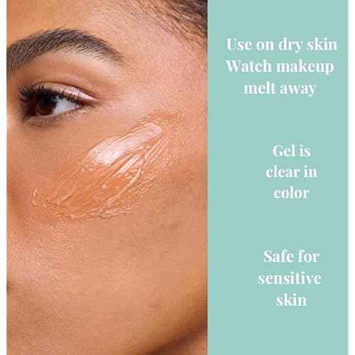 Cleansing Gel Makeup Remover, Removes Waterproof Mascara, 3-In-1 Cleanser, Oil Based, Moisturizing, Great For Sensitive Skin, All Natural, TSA Friendly, 3.38 fl oz