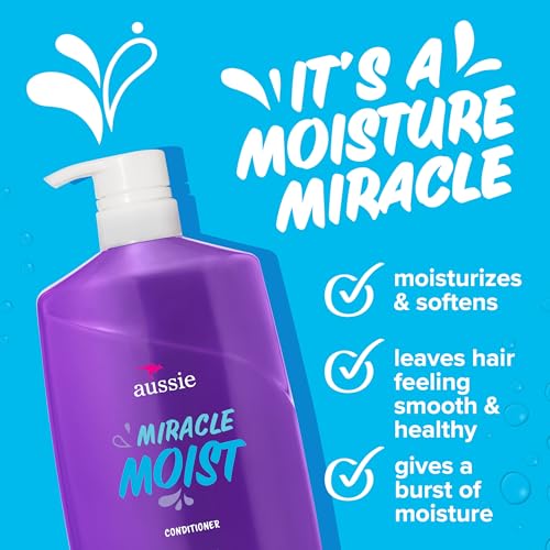 Aussie Miracle Moist Conditioner with Avocado & Jojoba Oil, 26.2 fl oz