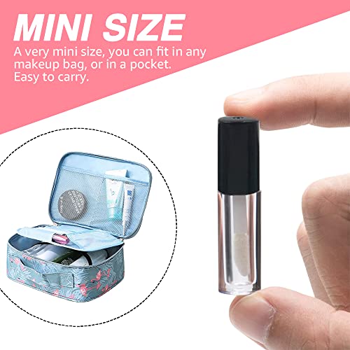 AMORIX 50pc 1.2ml Black Lip Gloss Tubes with Wand & Labels