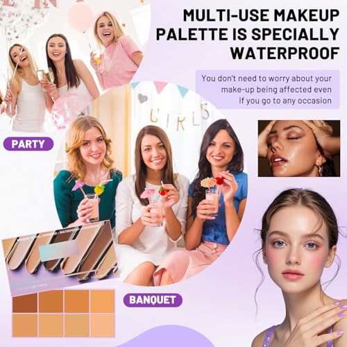 DOUNIU Dark Soft Matte Cream Concealer Palette 8 Shades Waterproof Full Coverage