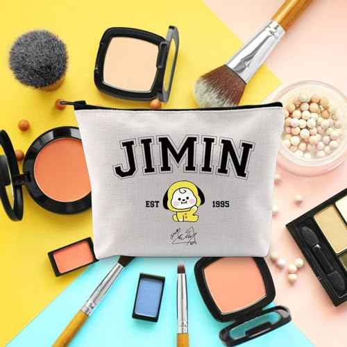 Singer Merch K-pop Characters Bag K-pop Team Gift for Army Singer Fan Gift B-T Inspired Zipper Pouch Bag (Jimin bag)