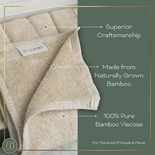 Vanilla Facial Washcloths Set of 6 Soft Cloths 10¡± x 10¡± 100% Viscose Derived from Bamboo Spa-Like Feel Silky Face Cloth for Skin Cleansing