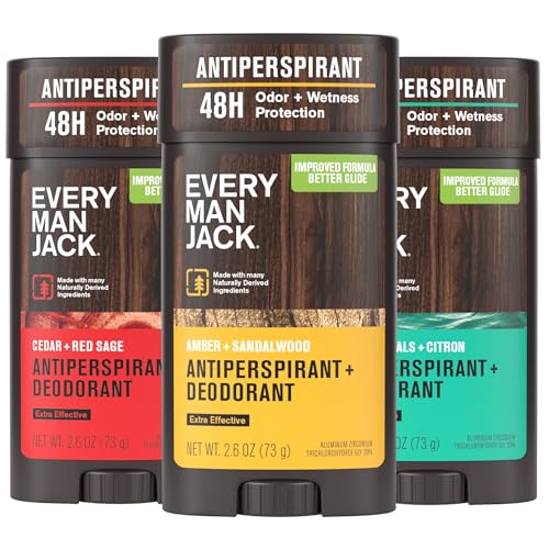 Antiperspirant Deodorant for Men - 48-Hour Odor Protection, 3 Scents