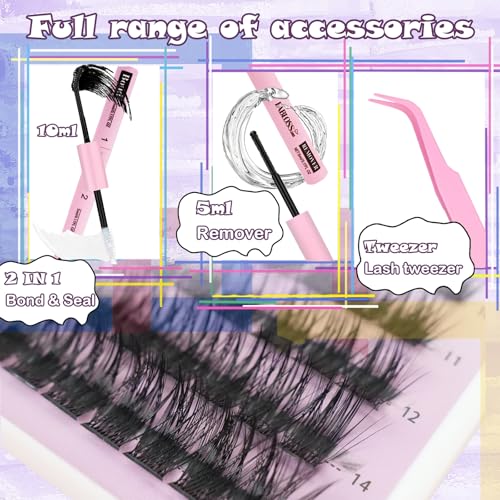 Lash Clusters Kit 144Pcs DIY Eyelash Extensions 80D