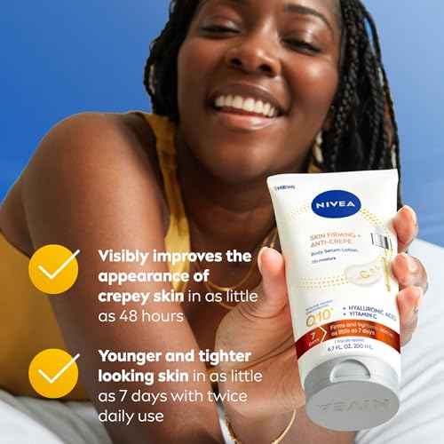 NIVEA Skin Firming & Anti Crepe Body Serum-Lotion with Q10, Hyaluronic Acid and Vitamin C, 72-Hour Moisture, 6.7 Fl Oz Tube