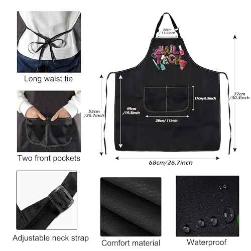 PXTIDY Nail Apron with Pockets - Waterproof Gift for Nail Techs & Salons - Adjustable