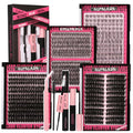 Natural Lash Clusters Kit 4 Styles - Fluffy Wispy DIY False Eyelash Set with Bond & Seal, Tweezers & Remover - Beginner Friendly
