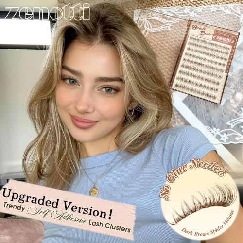 Brown Self Adhesive Lash Clusters - DD Curl Wispy Lashes
