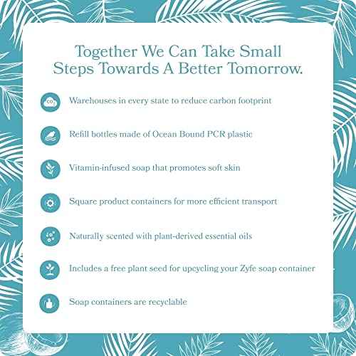 Vitamin infused Liquid Hand Soap Refill - Natural Plant Derived Moisturizing Handsoap with Essential Oil Fragrance Coconilla Key - Soft Hand Wash for Kitchen & Bathroom - Lush Soft Soap 64oz