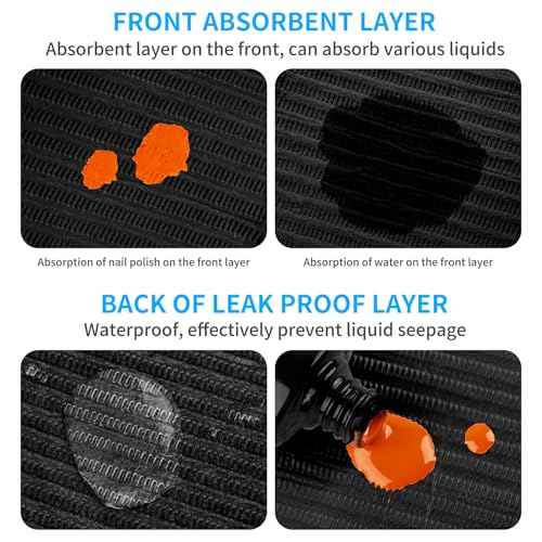 Gusnilo Nail Art Table Mat - Disposable Nail Paper Towels (50PCS) - Black Waterproof 3-Ply Nail Art Paper 13" X 18" Pads for Nail Table Decoration Kit, Nail Art Accessories