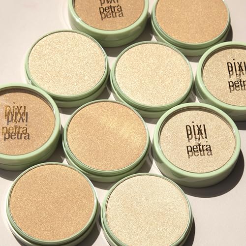 Pixi Glow-y Powder | Radiant Blush & Highlighter Duo | Silky, Light-Reflecting Radiance Powder | Adds Sheer Color & Glow | Peach-y Glow | 0.36 oz/10.21 g
